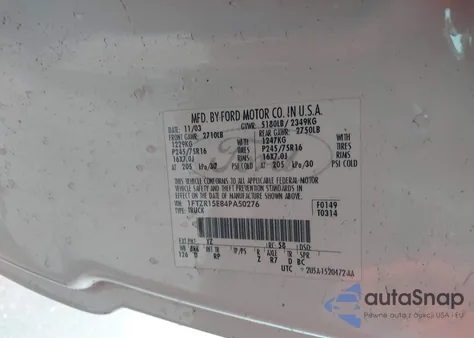 2004 Ford Ranger Xlt from USA, damaged, VIN 1FTZR15E84PA50276